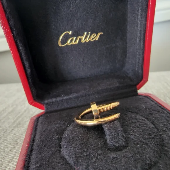 Cartier JUC Just Un Clou 18k Rose Gold Classic Ring Love SZ 54 Pristine Full Set - Picture 4 of 7